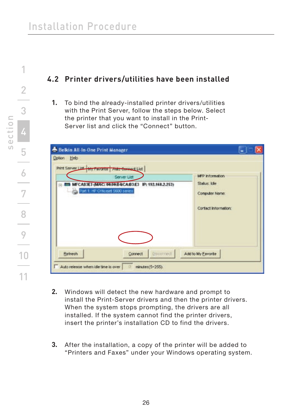 Installation procedure | Belkin F1UP002 User Manual | Page 26 / 64