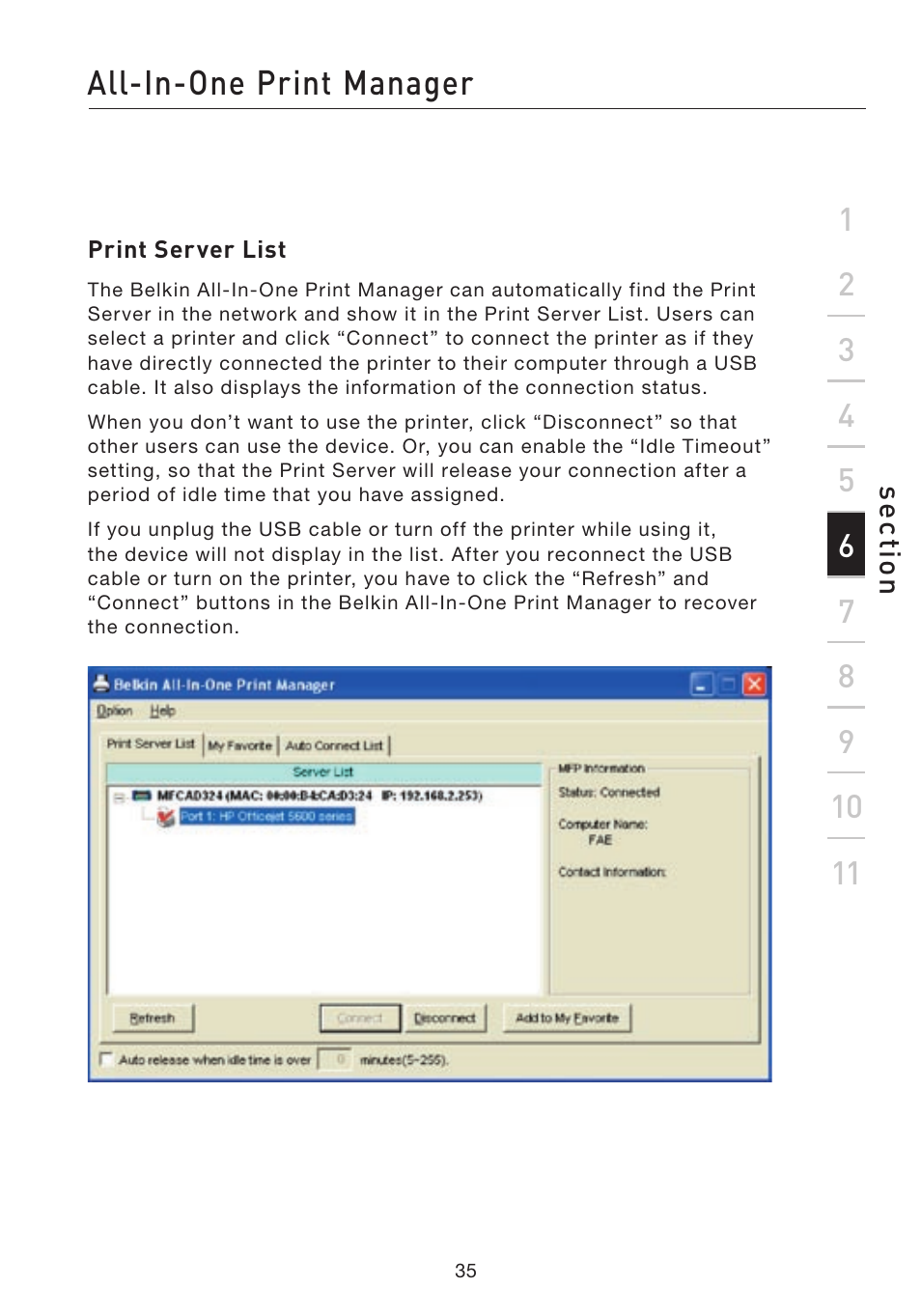 All-in-one print manager | Belkin F1UP002 User Manual | Page 35 / 64