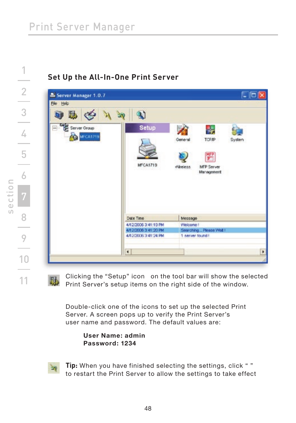 Print server manager | Belkin F1UP002 User Manual | Page 48 / 64