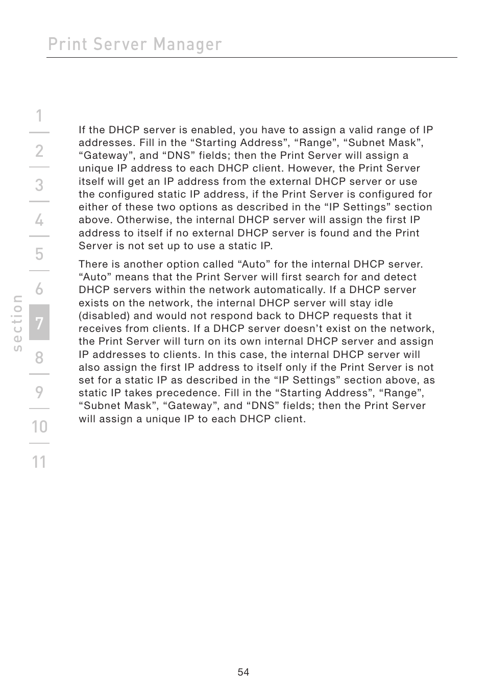 Print server manager | Belkin F1UP002 User Manual | Page 54 / 64