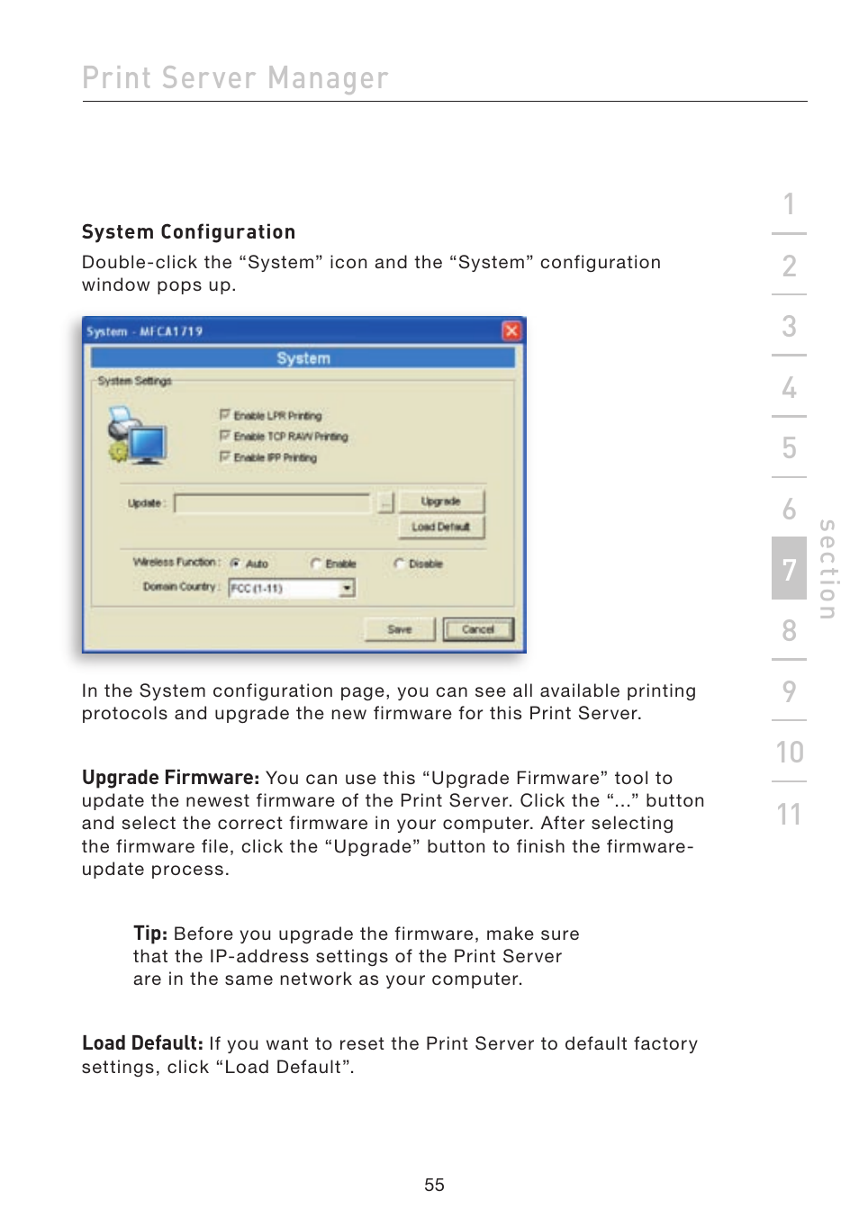 Print server manager | Belkin F1UP002 User Manual | Page 55 / 64