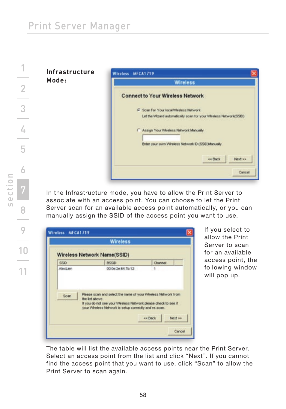Print server manager | Belkin F1UP002 User Manual | Page 58 / 64