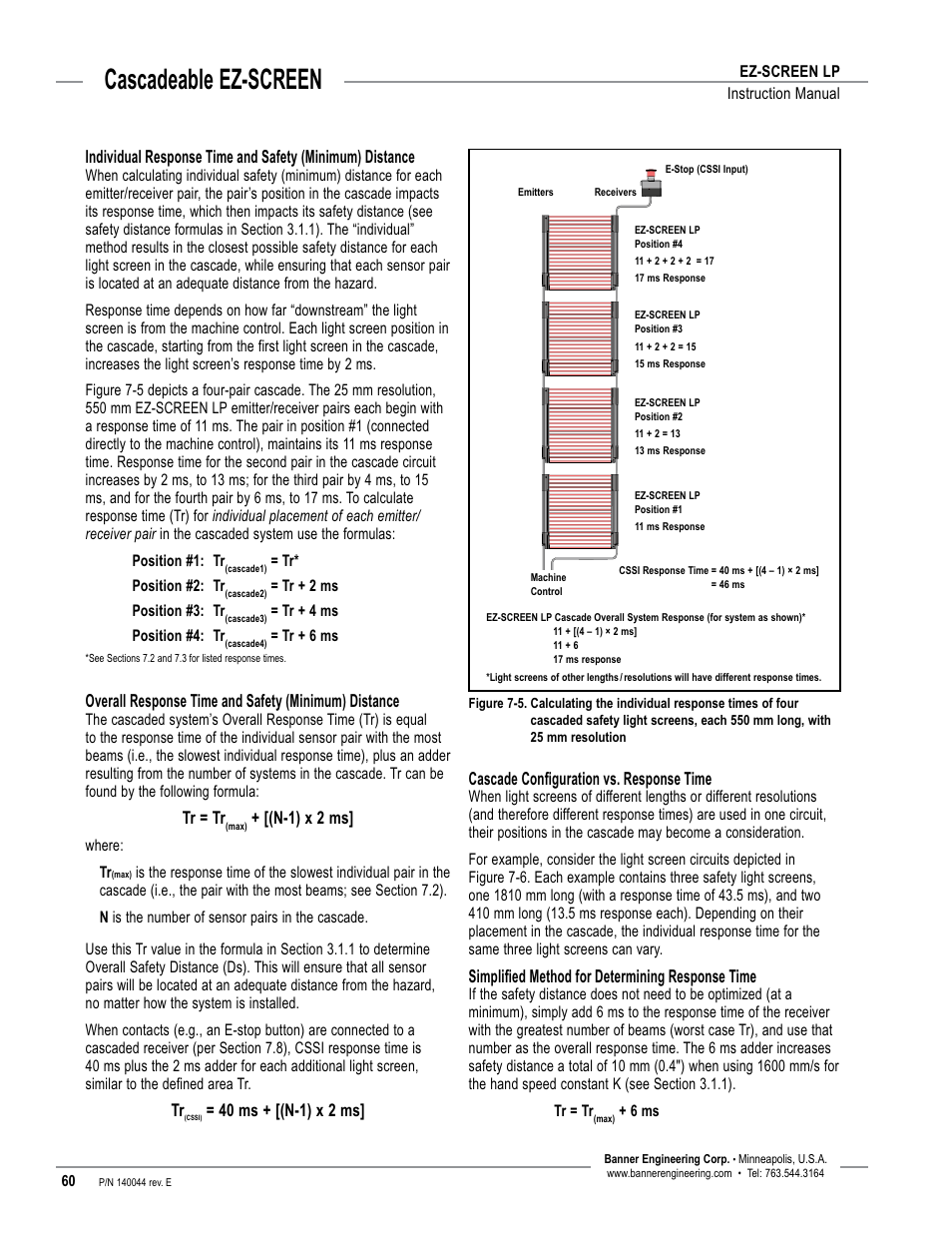 Overview, Cascadeable ez-screen | Banner EZ-SCREEN Low-Profile Safety Light Curtain Systems User Manual | Page 62 / 76