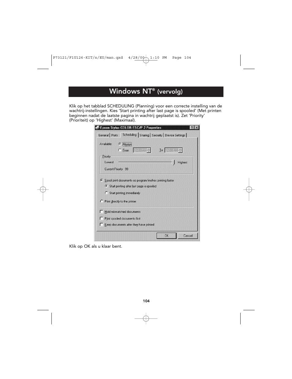 Windows nt, Vervolg) | Belkin F1U126-KIT User Manual | Page 107 / 148