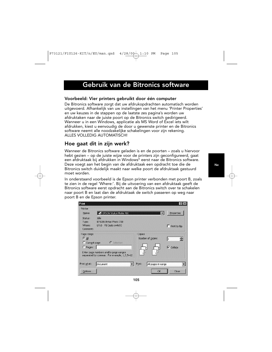 Gebruik van de bitronics software, Hoe gaat dit in zijn werk | Belkin F1U126-KIT User Manual | Page 108 / 148