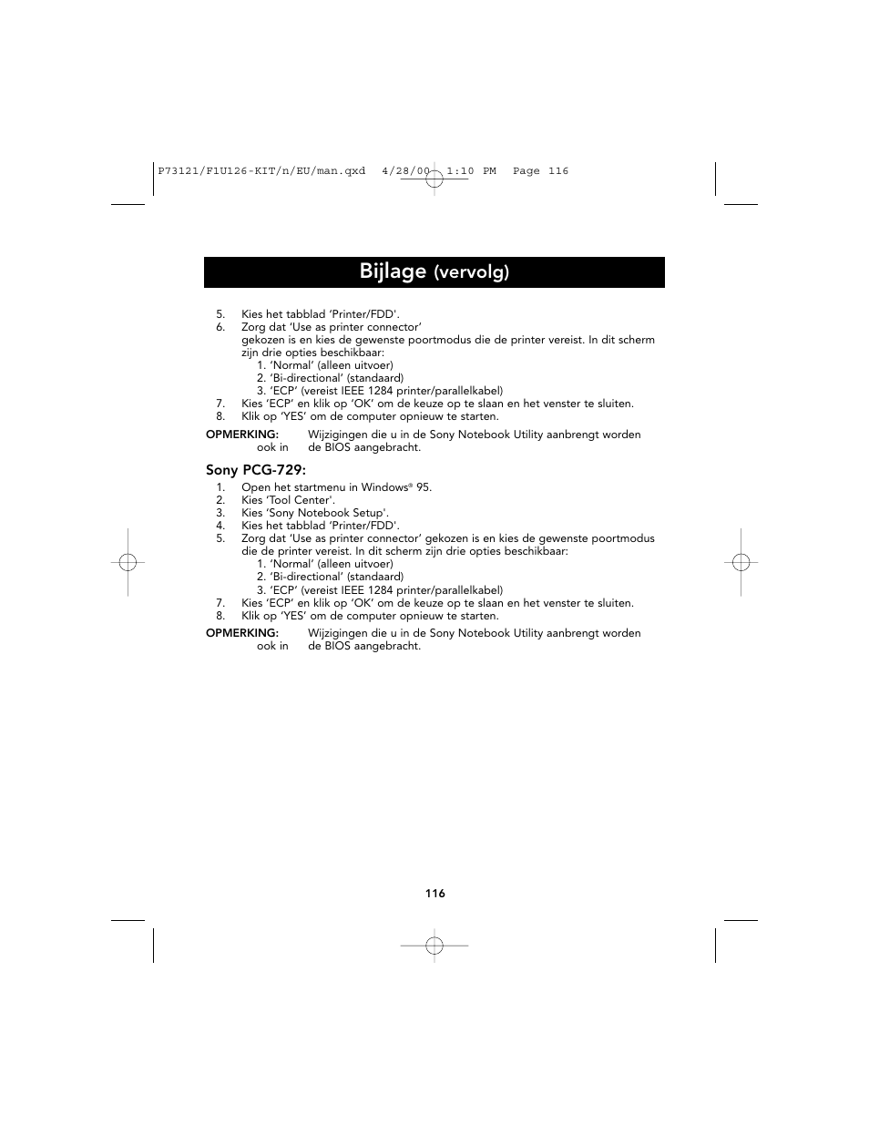 Bijlage, Vervolg) | Belkin F1U126-KIT User Manual | Page 119 / 148