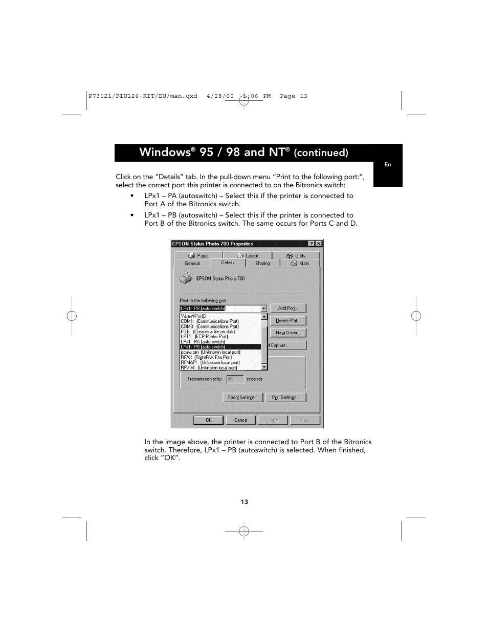 Windows, 95 / 98 and nt, Continued) | Belkin F1U126-KIT User Manual | Page 17 / 148