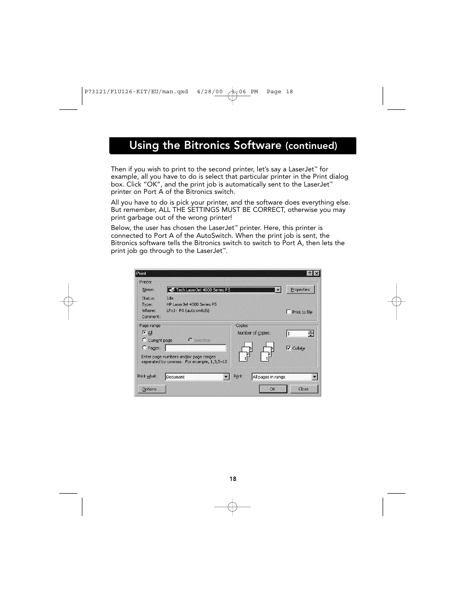 Using the bitronics software, Continued) | Belkin F1U126-KIT User Manual | Page 22 / 148