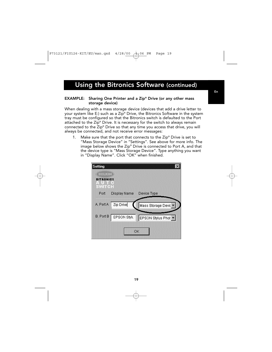 Using the bitronics software, Continued) | Belkin F1U126-KIT User Manual | Page 23 / 148