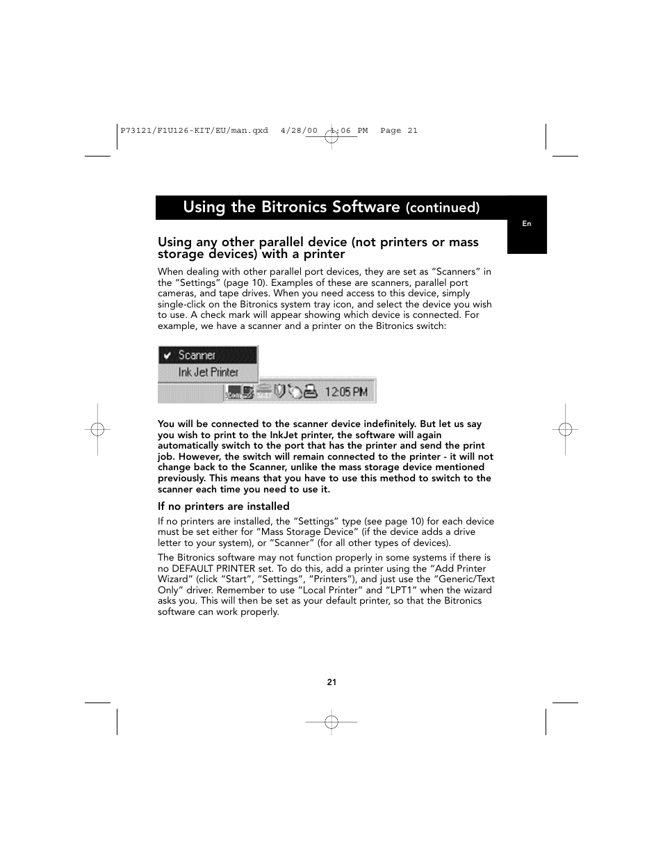 Using the bitronics software, Continued) | Belkin F1U126-KIT User Manual | Page 25 / 148
