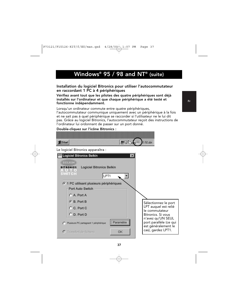 Windows, 95 / 98 and nt, Suite) | Belkin F1U126-KIT User Manual | Page 41 / 148
