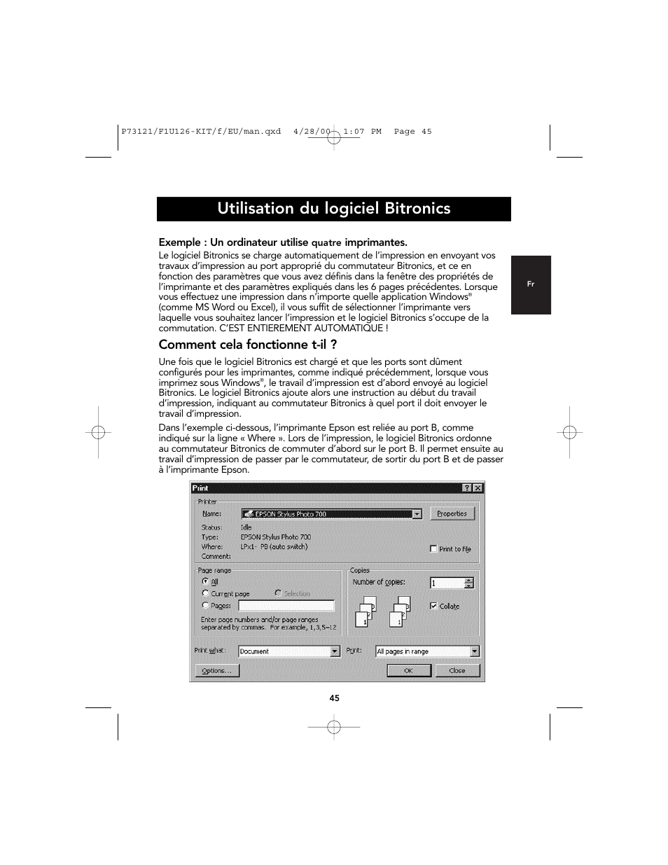 Utilisation du logiciel bitronics, Comment cela fonctionne t-il | Belkin F1U126-KIT User Manual | Page 49 / 148