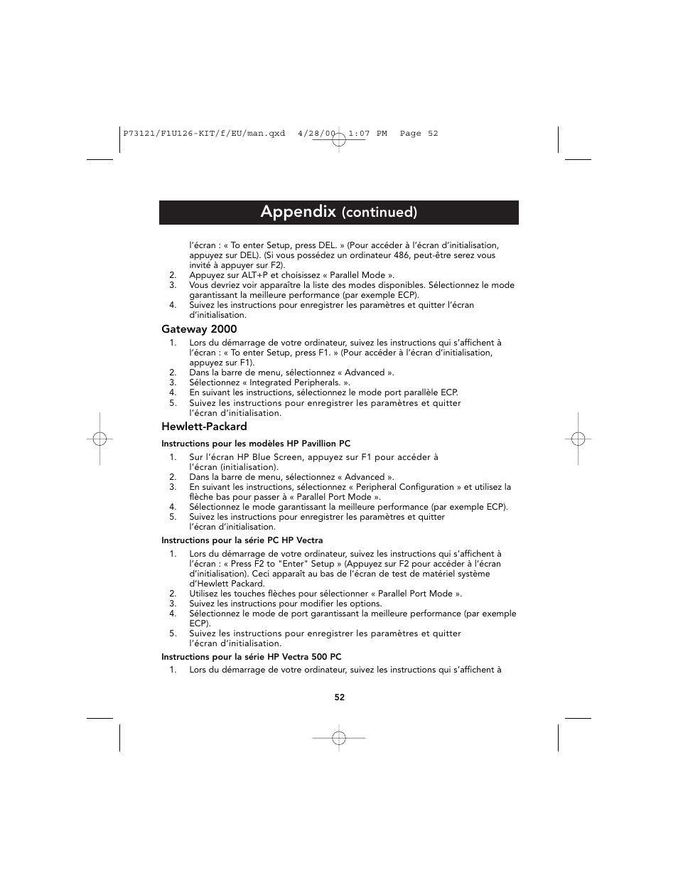 Appendix, Continued) | Belkin F1U126-KIT User Manual | Page 56 / 148