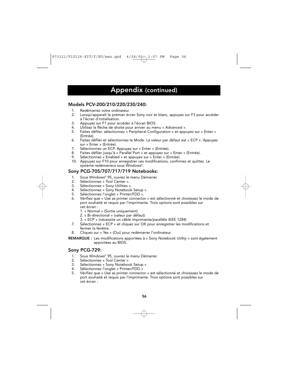 Appendix, Continued) | Belkin F1U126-KIT User Manual | Page 60 / 148