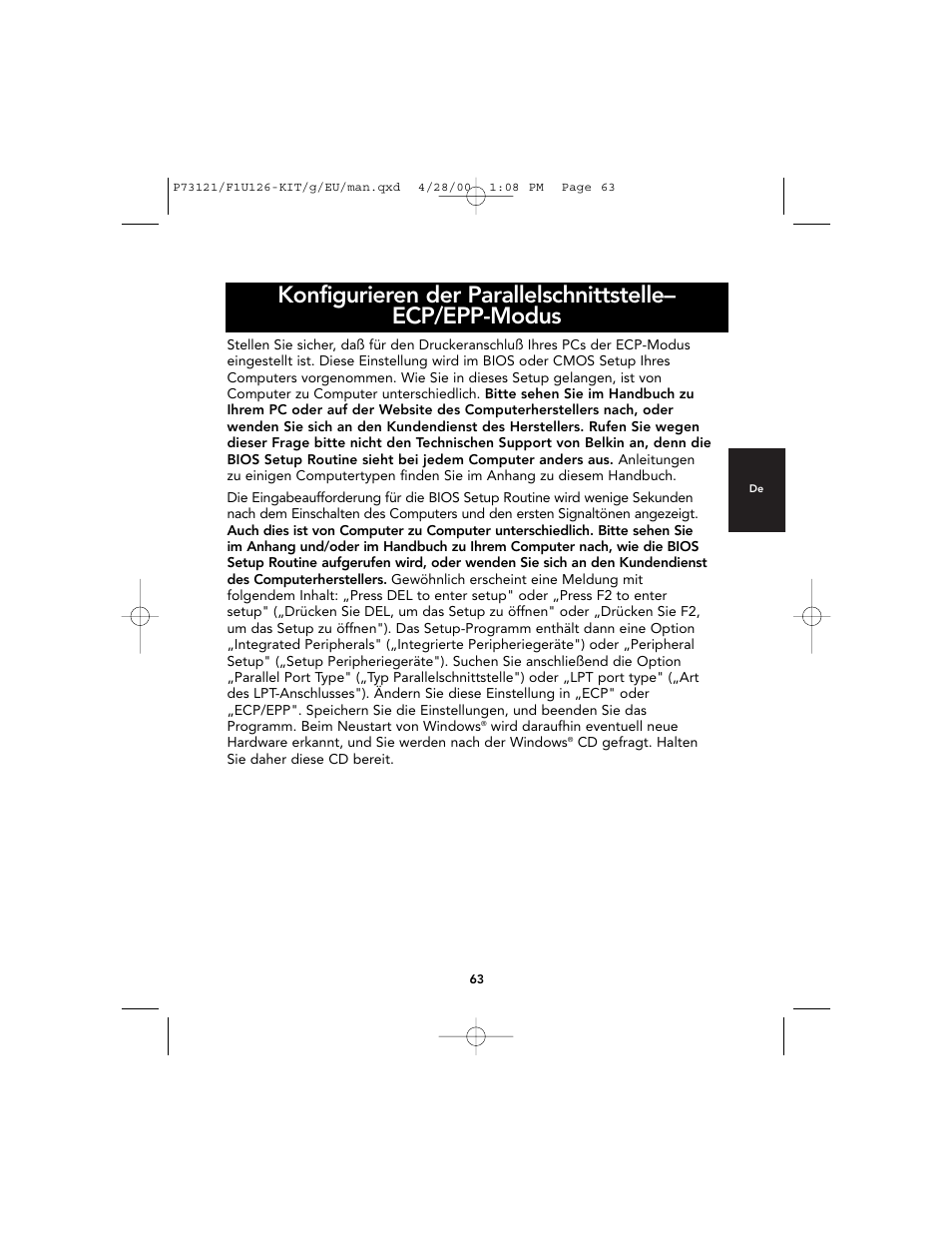 Belkin F1U126-KIT User Manual | Page 67 / 148
