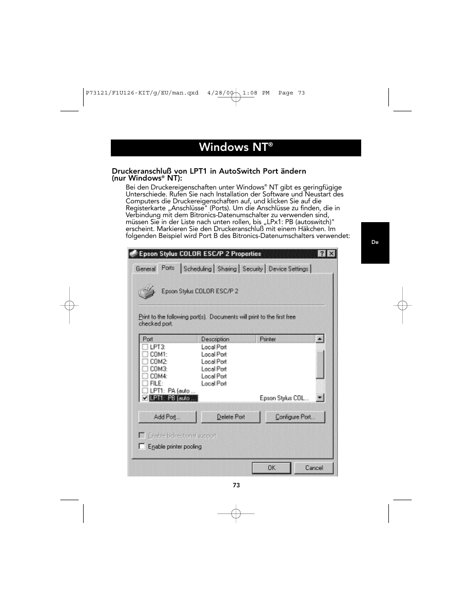 Windows nt | Belkin F1U126-KIT User Manual | Page 77 / 148