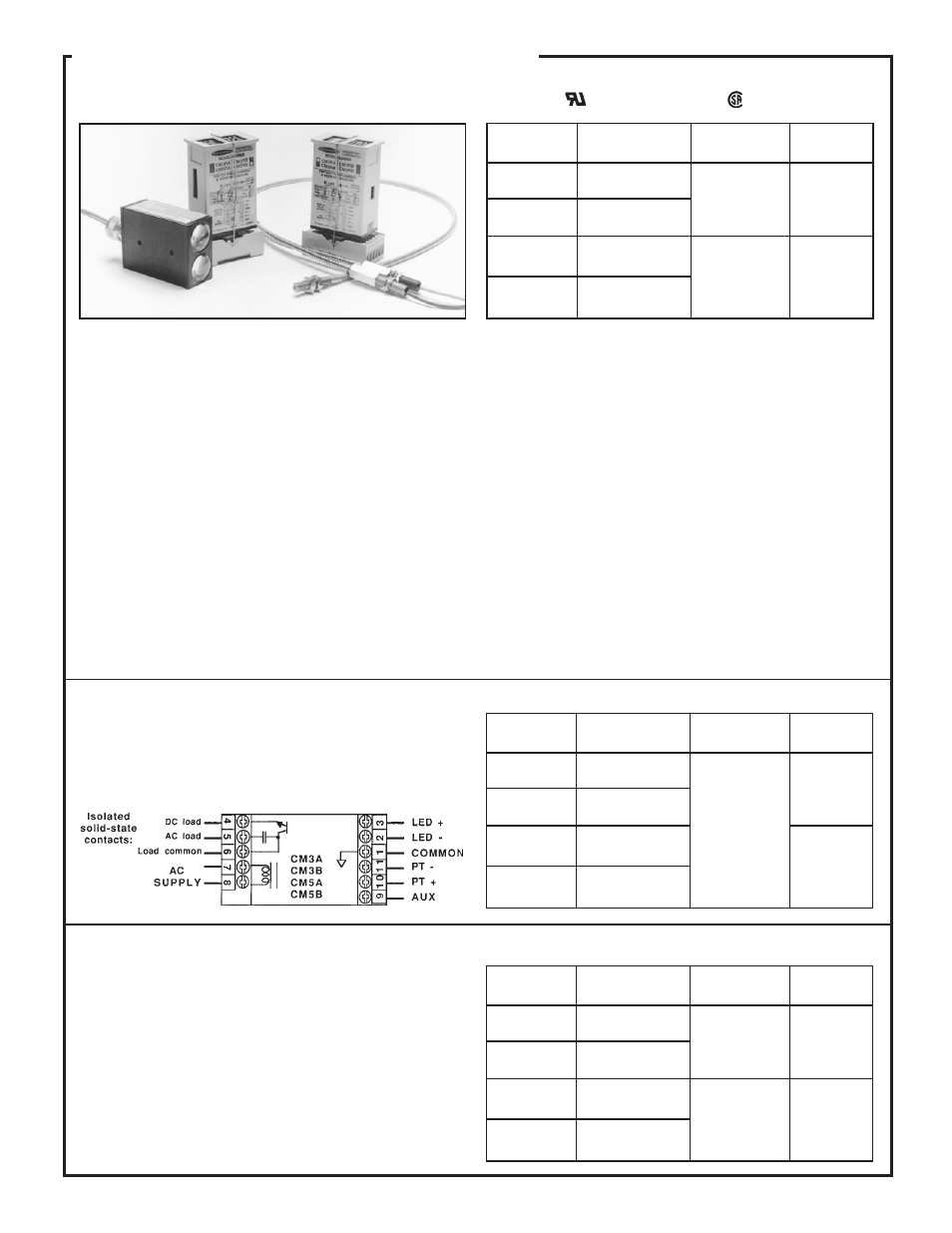 Maxi-amp, Cm series, Modulated amplifier modules | Banner MAXI-AMP Series User Manual | Page 10 / 24