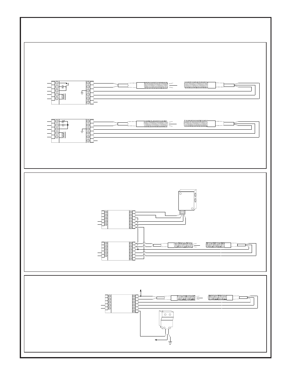 Sp12 sensor hookup to cd series maxi-amp ™ modules, 3) power for external devices (all models), 2) logic level npn output (cd3 models) | 1) hookup of sp12 series sensors (all models), Models with isolated solid-state contacts | Banner MAXI-AMP Series User Manual | Page 9 / 24
