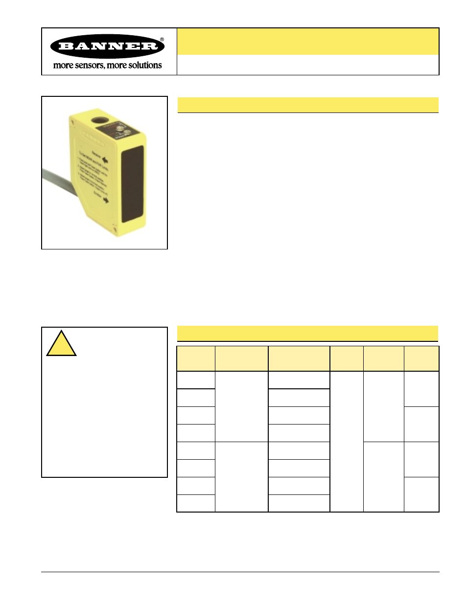 Banner L-GAGE Q50 Series—Analog User Manual | 8 pages