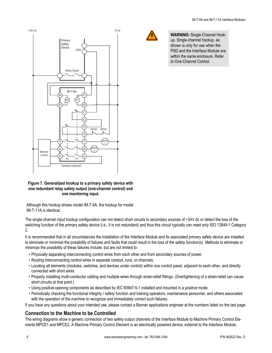 Connection to the machine to be controlled | Banner Interface Modules User Manual | Page 6 / 11