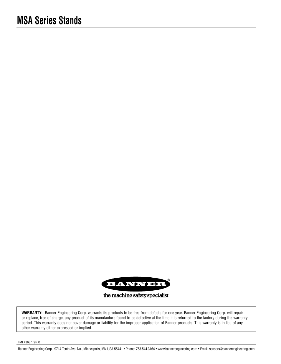 Msa series stands | Banner MSA Series Stands User Manual | Page 4 / 4