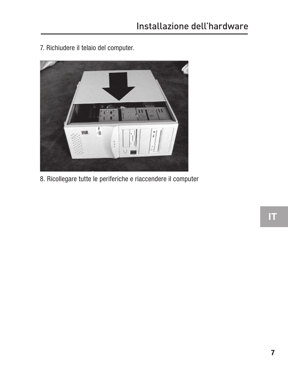 It installazione dell’hardware | Belkin F5U502 User Manual | Page 101 / 112