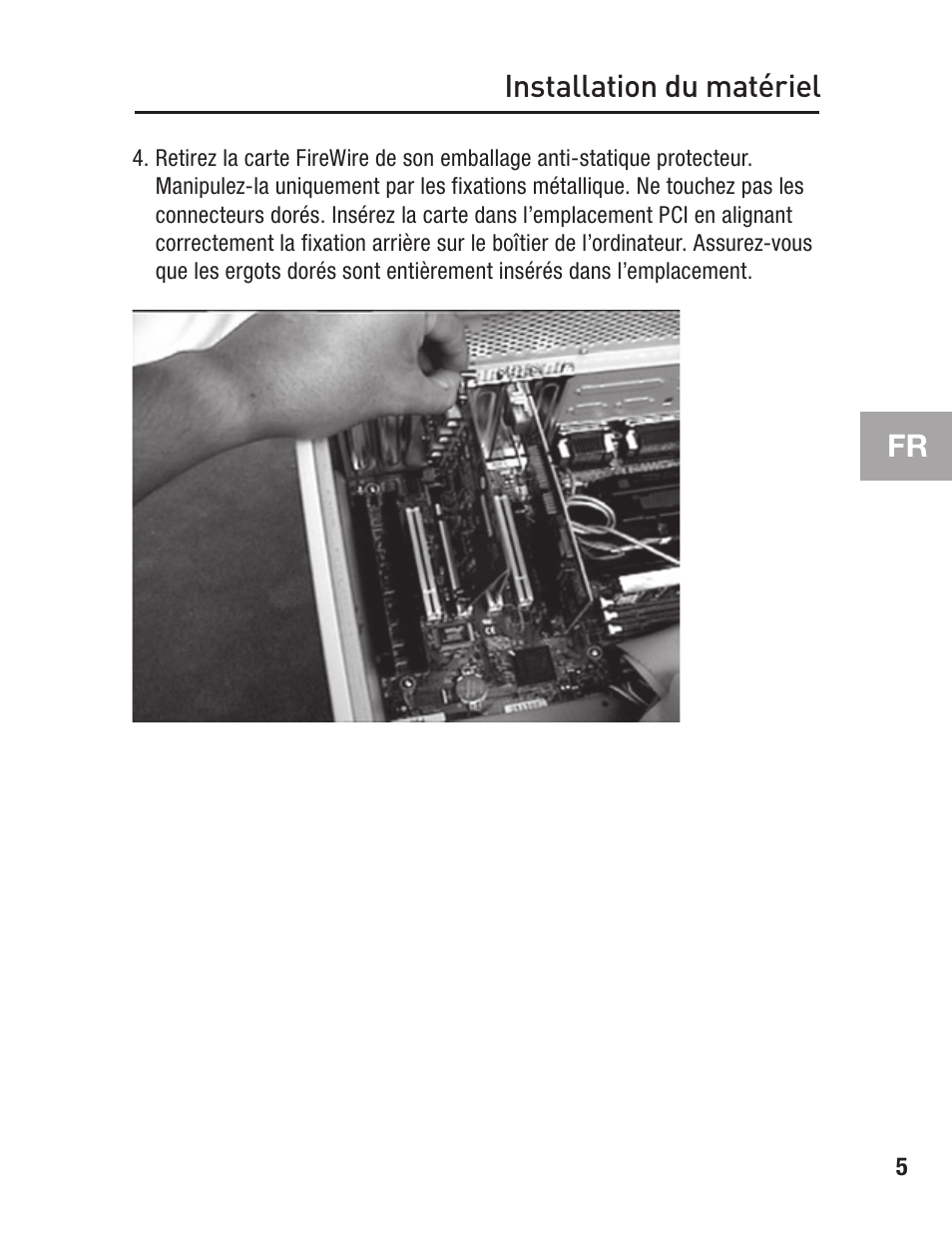Fr installation du matériel | Belkin F5U502 User Manual | Page 27 / 112