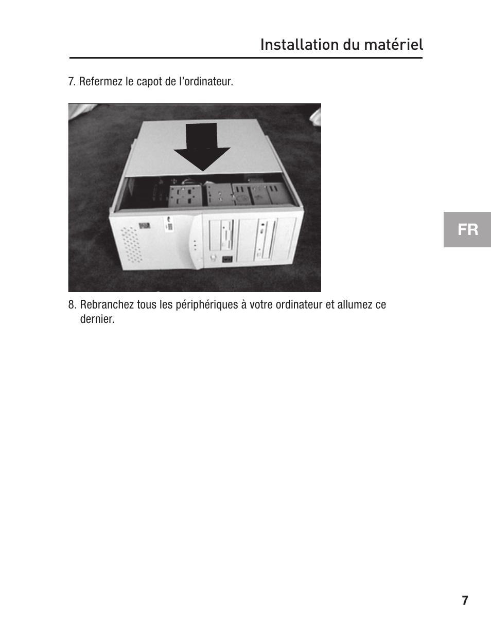 Fr installation du matériel | Belkin F5U502 User Manual | Page 29 / 112