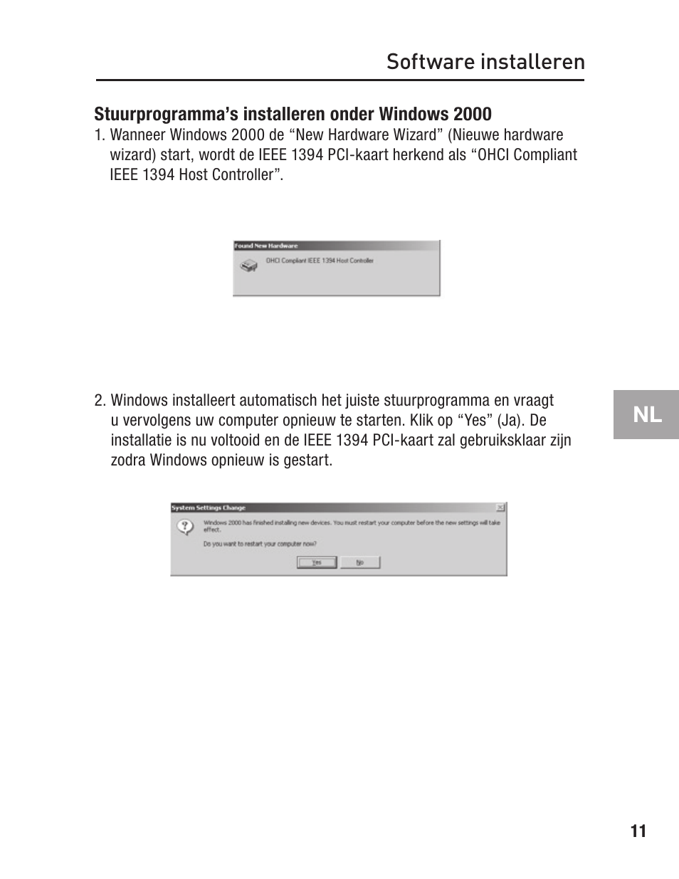 Stuurprogramma’s installeren onder windows 2000, Software installeren | Belkin F5U502 User Manual | Page 69 / 112