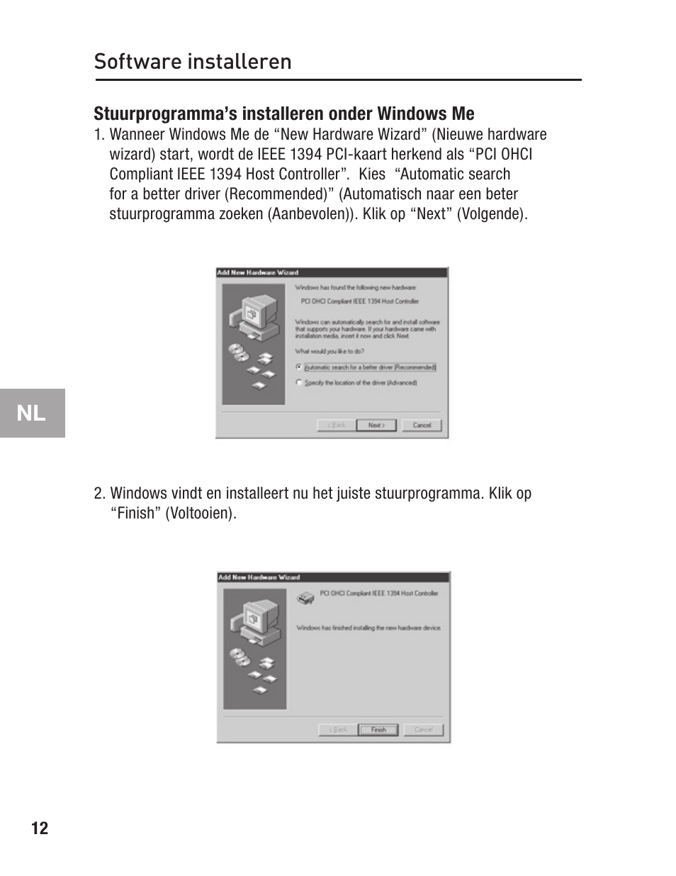 Stuurprogramma’s installeren onder windows me, Software installeren | Belkin F5U502 User Manual | Page 70 / 112