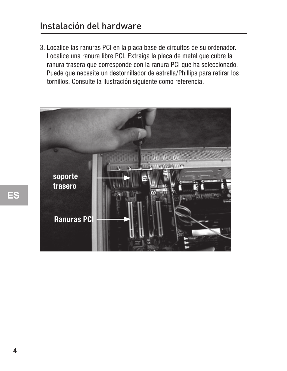 Es instalación del hardware | Belkin F5U502 User Manual | Page 80 / 112