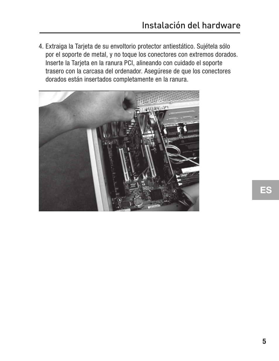 Es instalación del hardware | Belkin F5U502 User Manual | Page 81 / 112