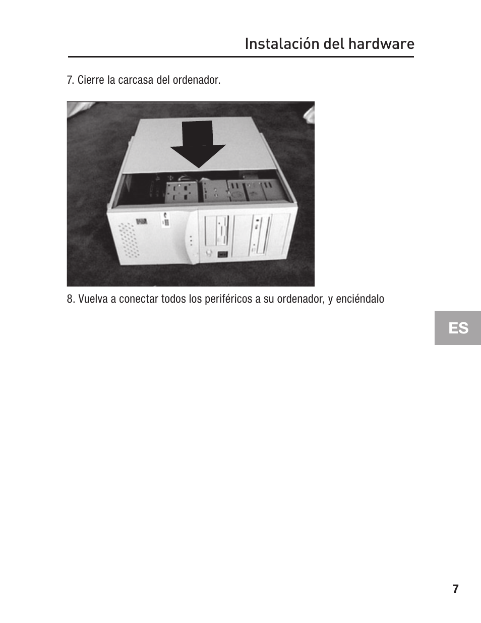 Es instalación del hardware | Belkin F5U502 User Manual | Page 83 / 112