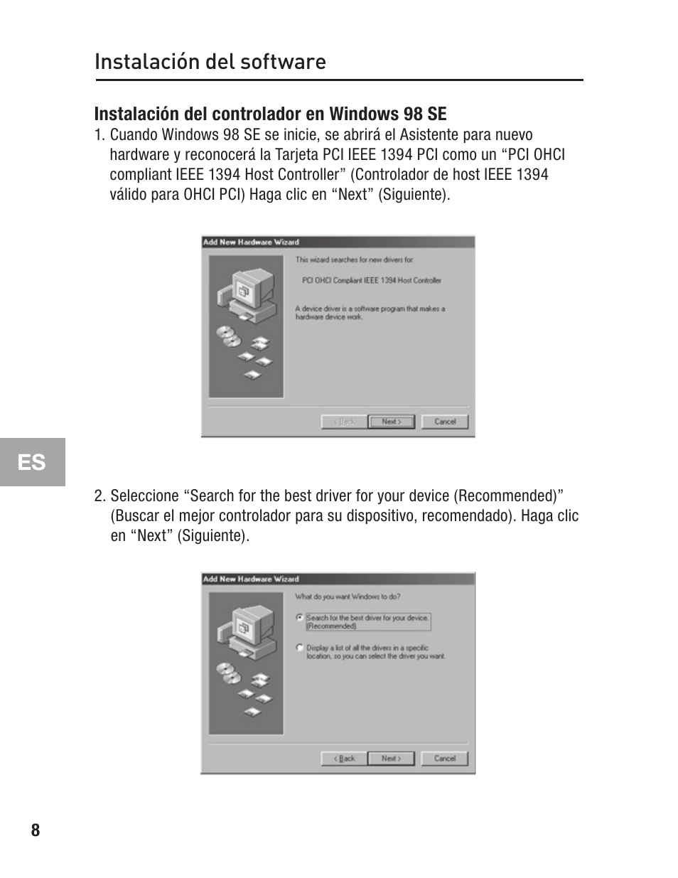 Instalación del software | Belkin F5U502 User Manual | Page 84 / 112