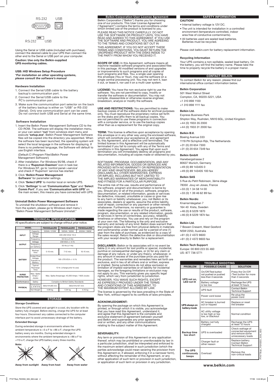 Belkin F6H500ukUNV User Manual | Page 2 / 2