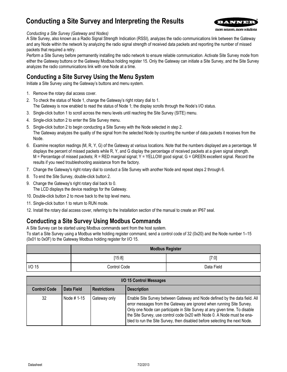Banner SureCross DX80 Wireless Networks User Manual | 3 pages