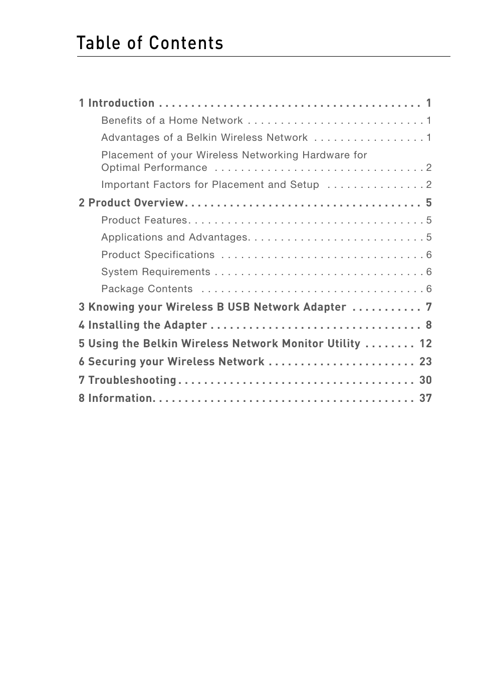 Belkin F5D6051 User Manual | Page 2 / 42