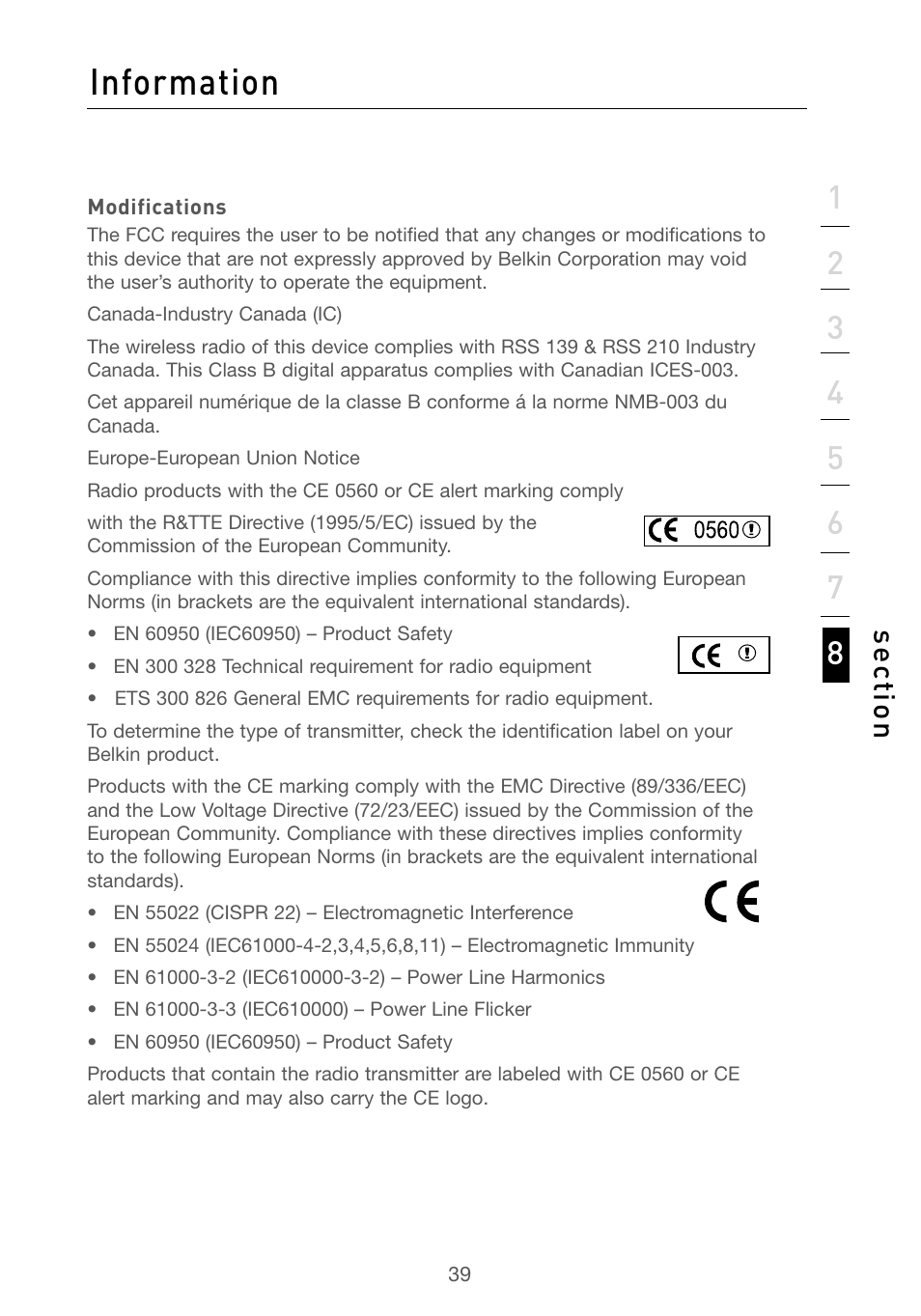 Information | Belkin F5D6051 User Manual | Page 41 / 42