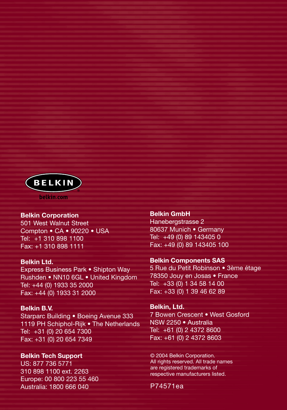 Belkin F5D6051 User Manual | Page 42 / 42