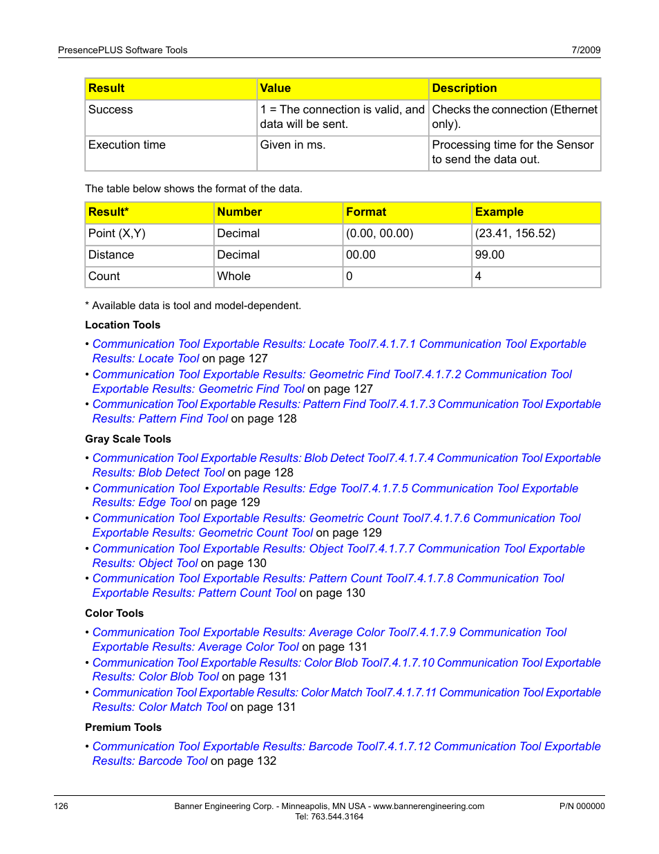 Banner PresencePLUS P4 Series User Manual | Page 126 / 254