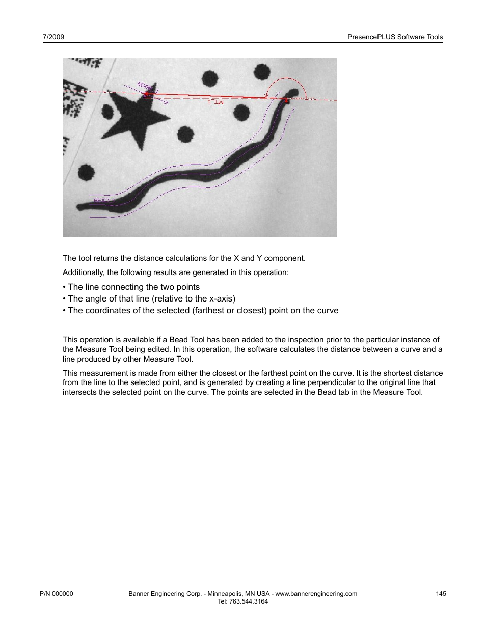 Measure from a curve to a line | Banner PresencePLUS P4 Series User Manual | Page 145 / 254