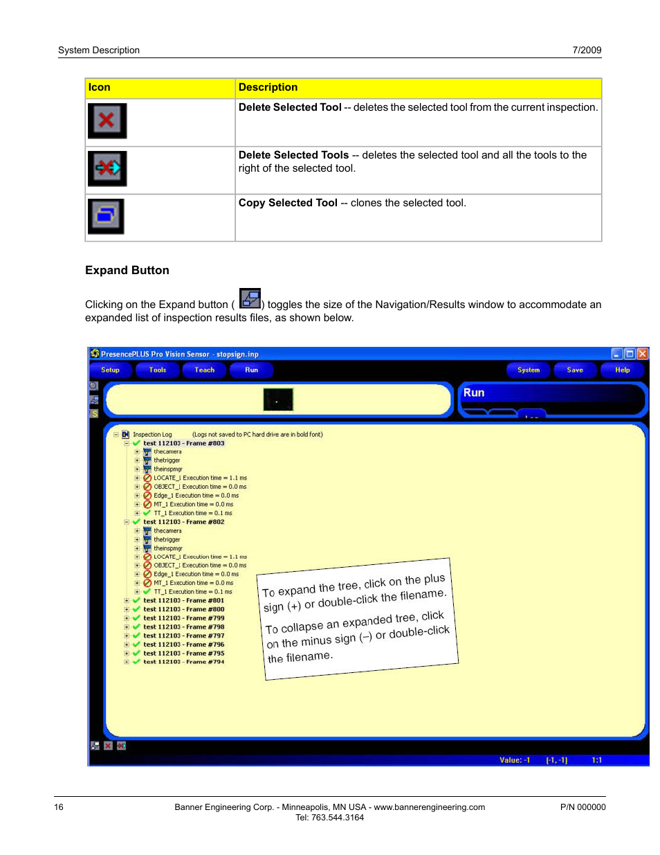 Expand button | Banner PresencePLUS P4 Series User Manual | Page 16 / 254