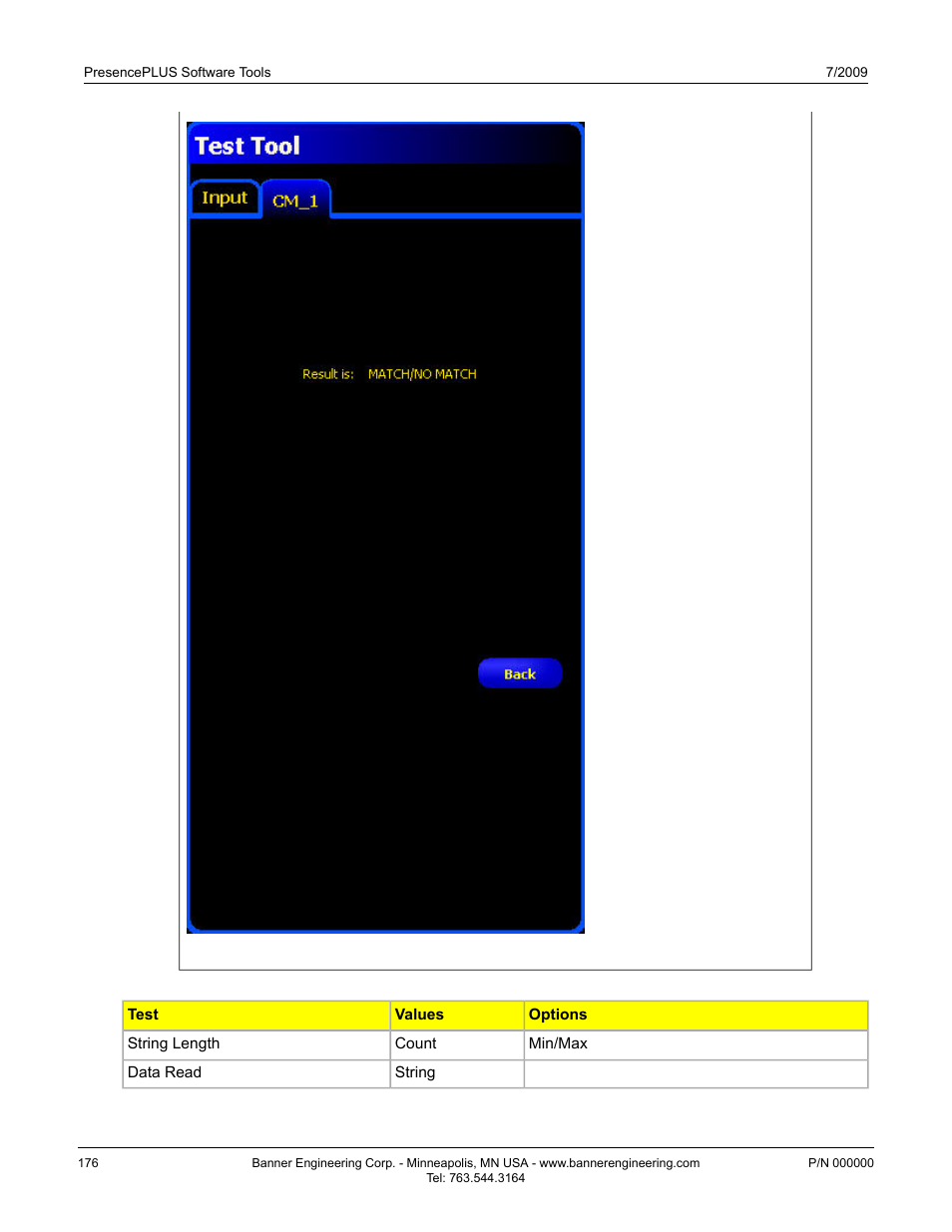 Test tool ocr tab | Banner PresencePLUS P4 Series User Manual | Page 176 / 254