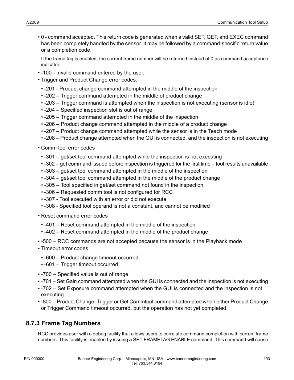 3 frame tag numbers | Banner PresencePLUS P4 Series User Manual | Page 193 / 254