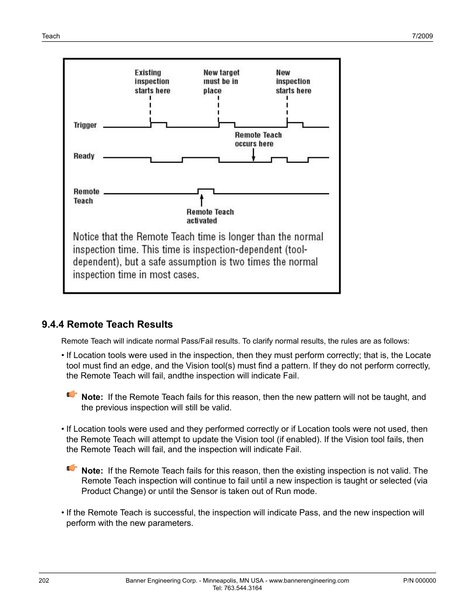 4 remote teach results | Banner PresencePLUS P4 Series User Manual | Page 202 / 254