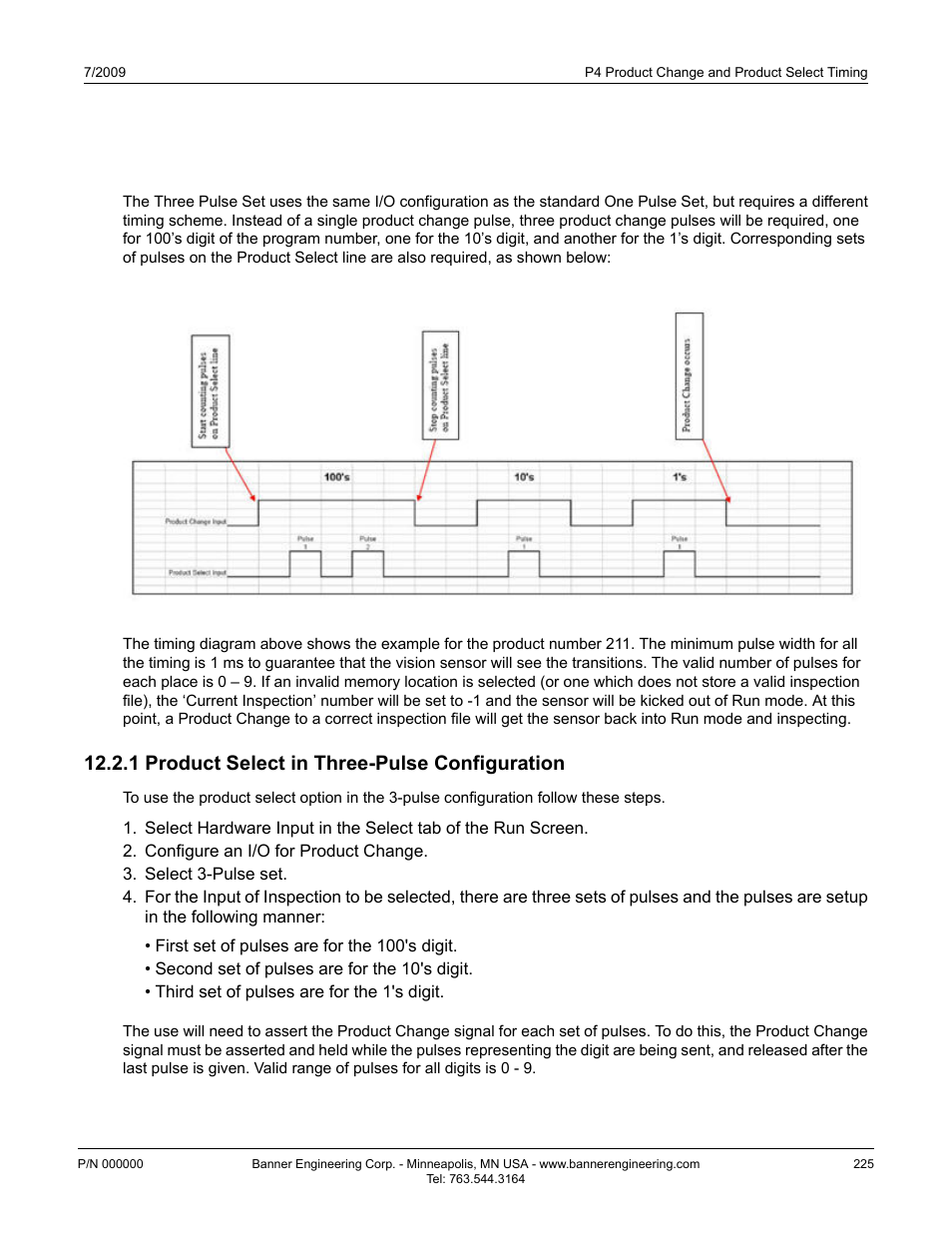 2 three pulse set overview, 1 product select in three-pulse configuration | Banner PresencePLUS P4 Series User Manual | Page 225 / 254