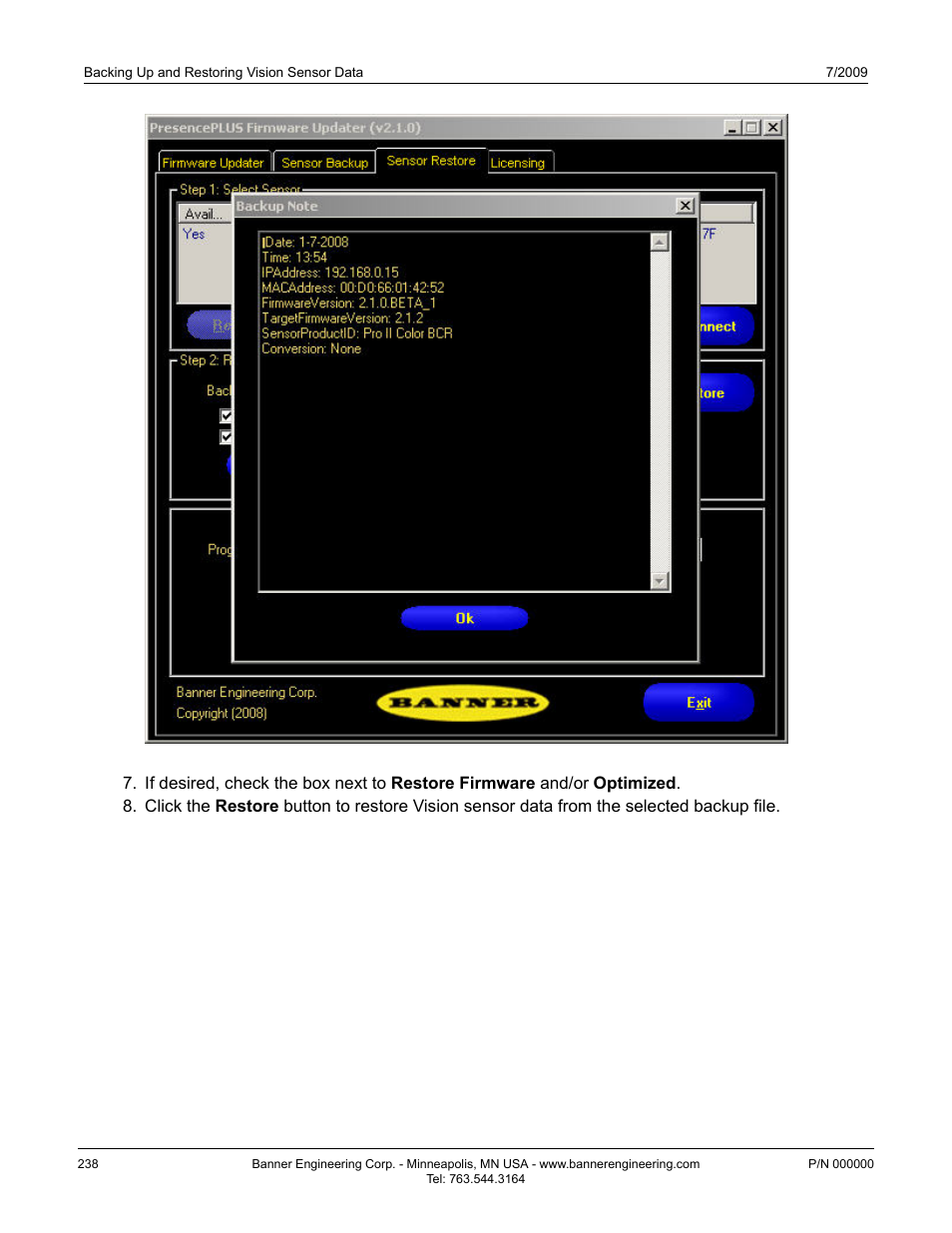 Banner PresencePLUS P4 Series User Manual | Page 238 / 254