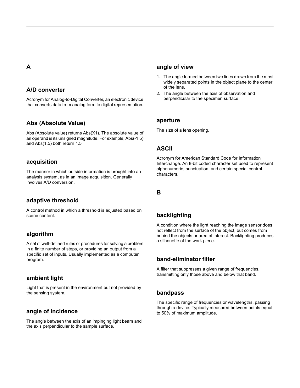 Index | Banner PresencePLUS P4 Series User Manual | Page 247 / 254