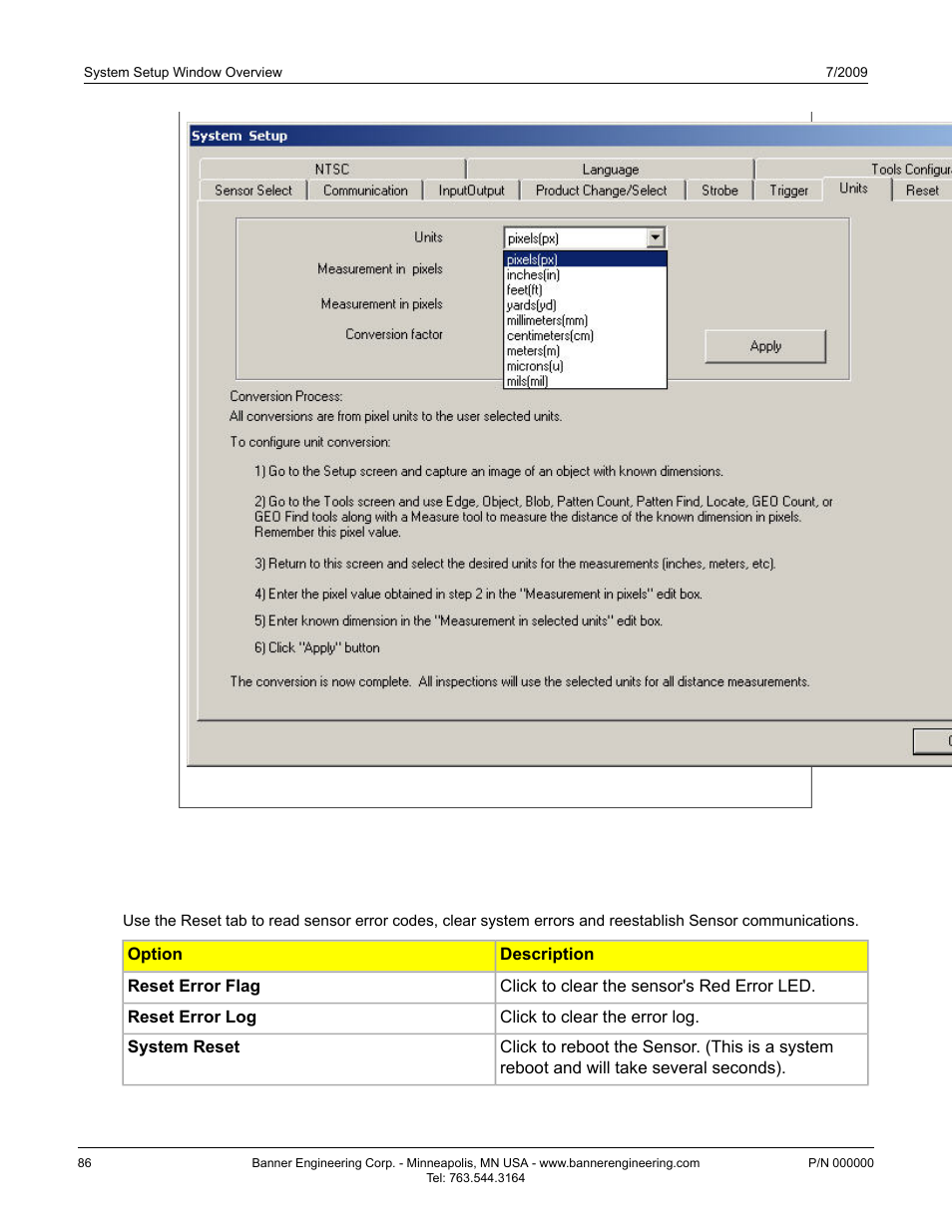 6 reset tab, Reset tab6.6 reset tab | Banner PresencePLUS P4 Series User Manual | Page 86 / 254