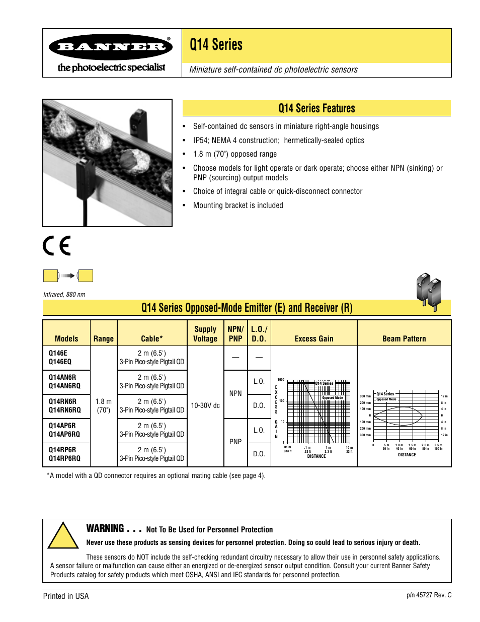 Banner Q14 Series User Manual | 4 pages